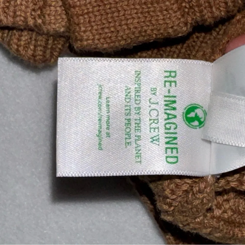 J.Crew Heritage Cotton Cable-Knit Cardigan Sweater Vest - Brown Camel Men's XL